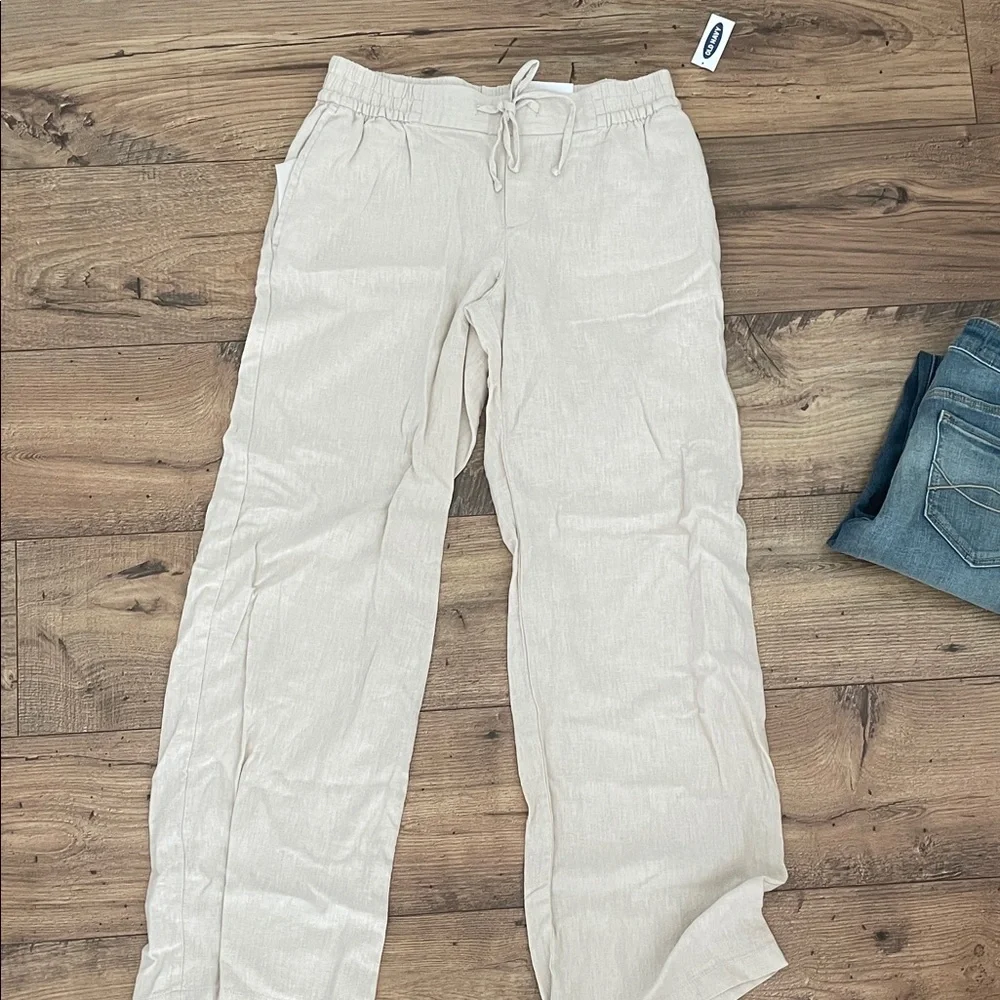 Old Navy Light Beige Linen Pants - Picture 1 of 1